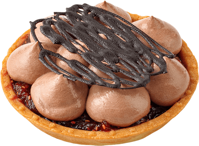 Tartaletă cu zmeură și cremă de alune