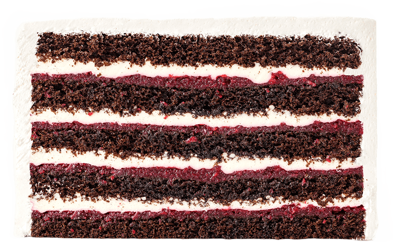 Carmen. Pandispan, ganaj și inserție de vișină.