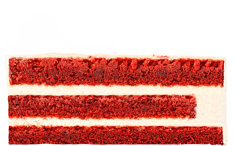 Red Velvet. Pandispan cu cremă de brânză